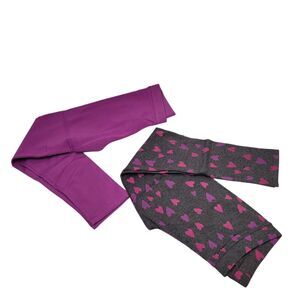 Spotted Zebra Girls  Active Stretch Purple & Gray Printed Legging Small (2-Pack)